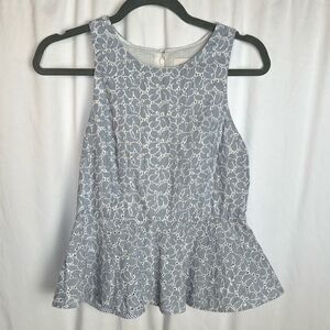 Anthropologie HD in Paris Pia Peplum Eyelet Top Size 6